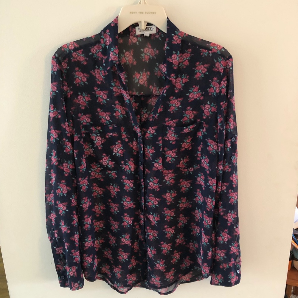 Express floral button down